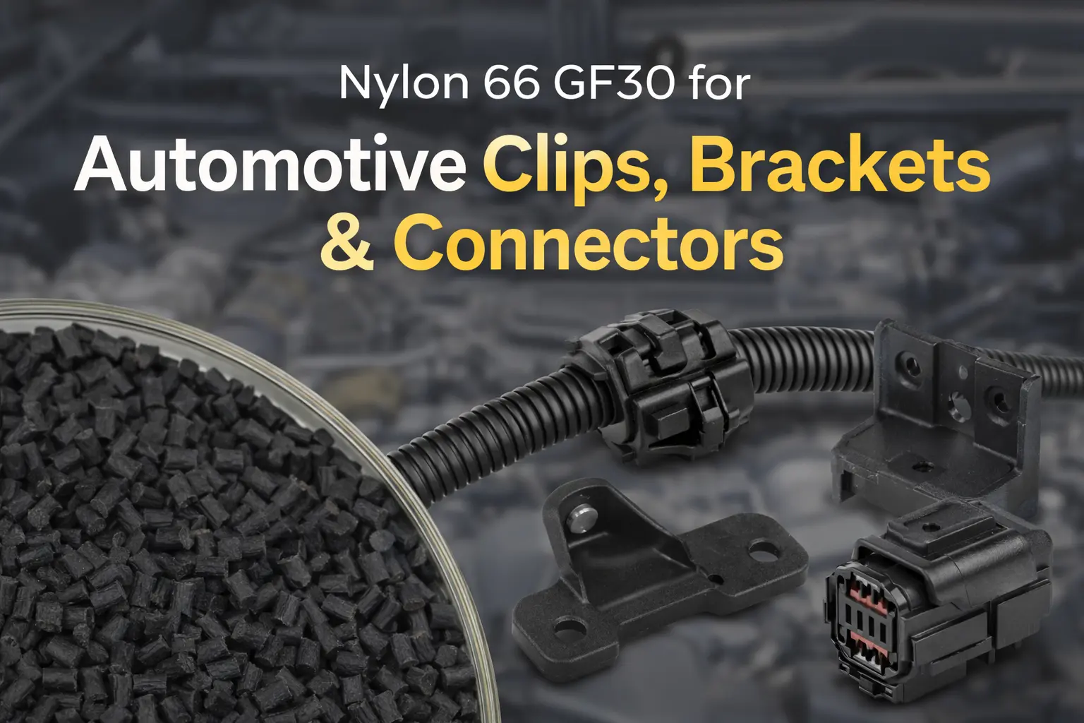 Nylon 66 GF30 for Automotive Clips, Brackets & Connectors